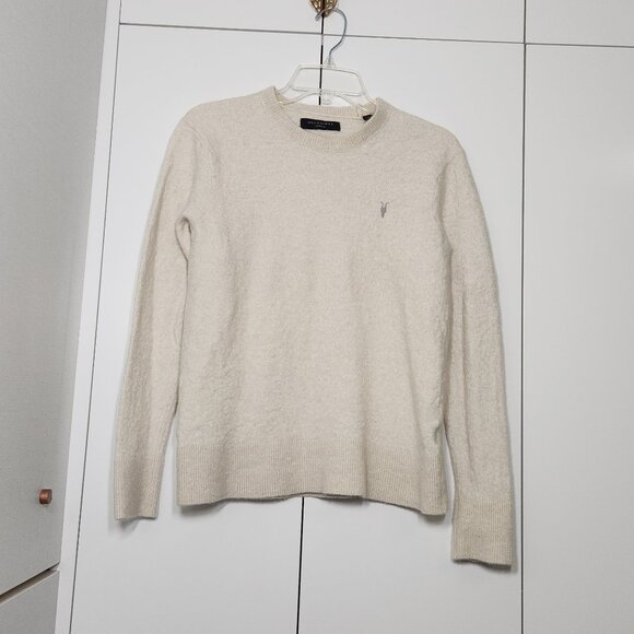 All Saints Crewneck Sweater Men's Size M Light Beige - Picture 1 of 5